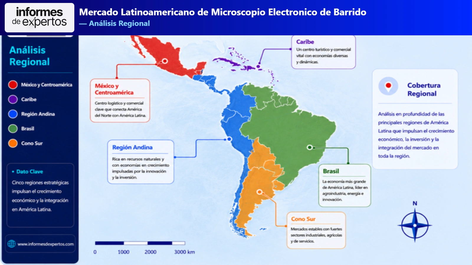 Region del Mercado Latinoamericano de Microscopio Electrónico de Barrido